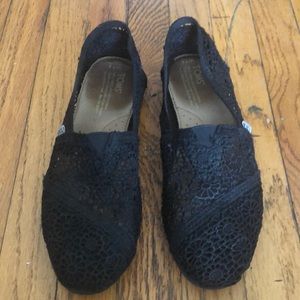 TOMS Black Moroccan Crochet